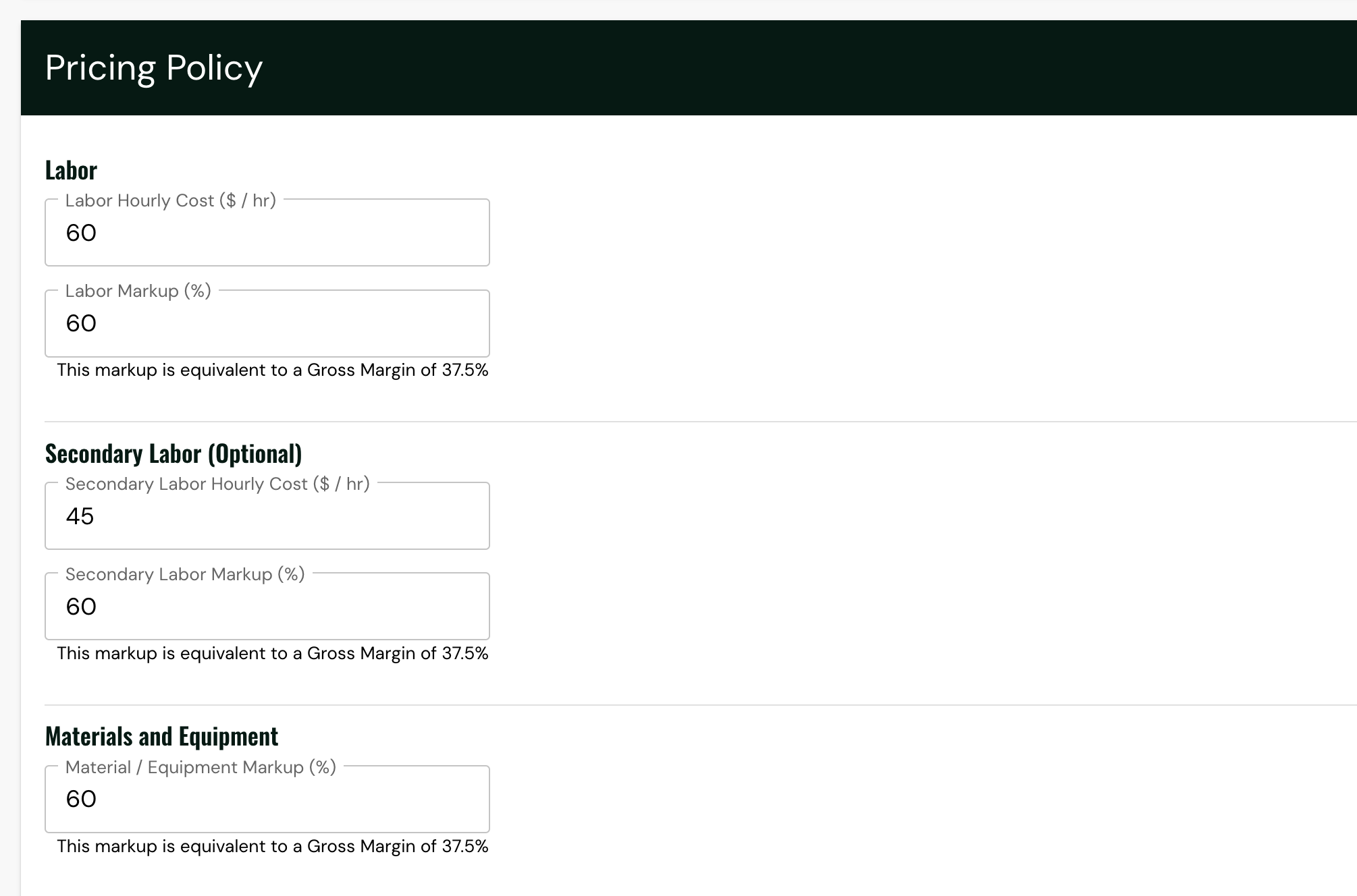 Costs Section